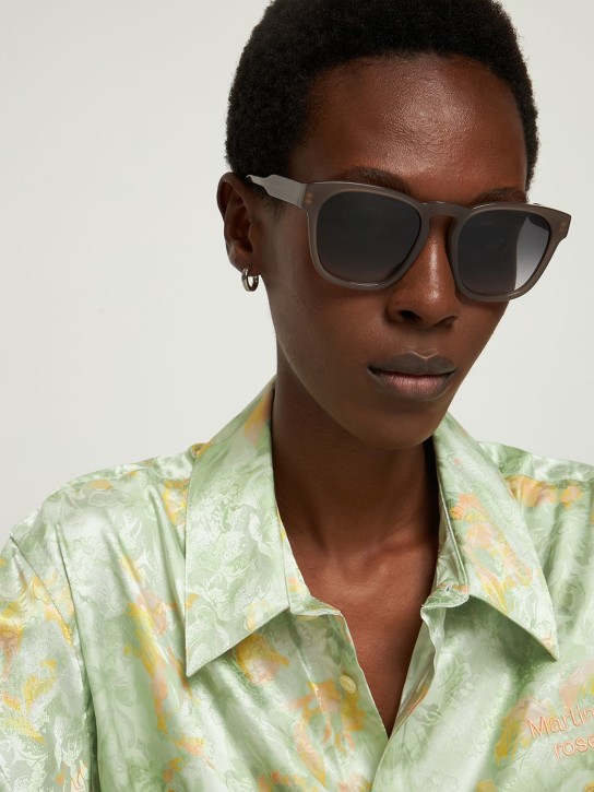 Chloé: Xena squared bio-acetate sunglasses - Brown/Grey - women_1 | Luisa Via Roma
