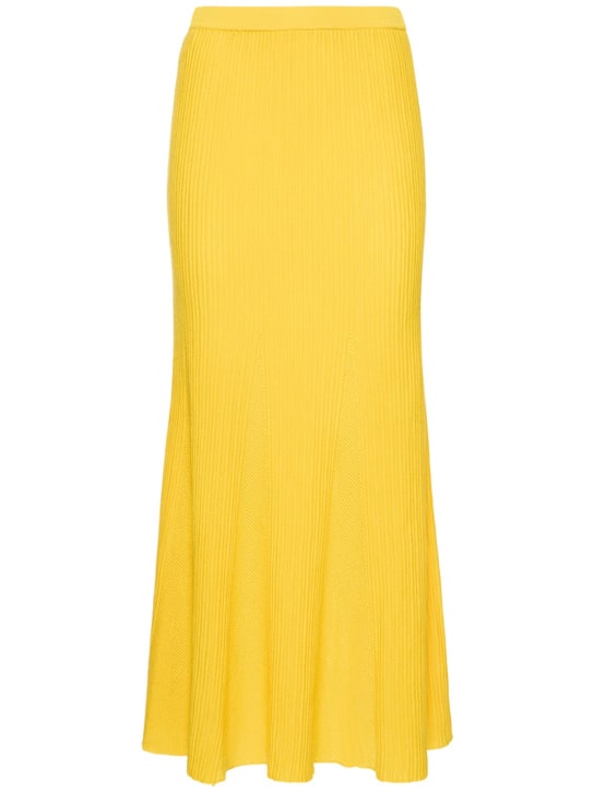 Gabriela Hearst: Gonna Eula in maglia di lana a costine - Giallo - women_0 | Luisa Via Roma