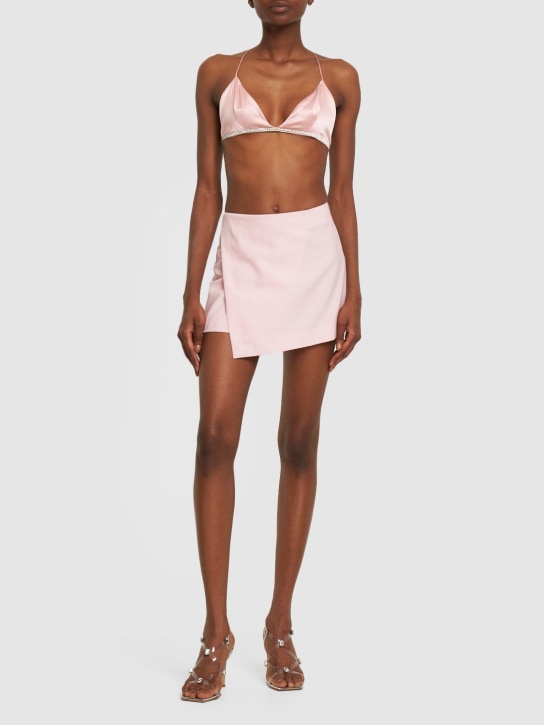 Nué: Soutien-gorge triangle en satin embelli - Rose - women_1 | Luisa Via Roma