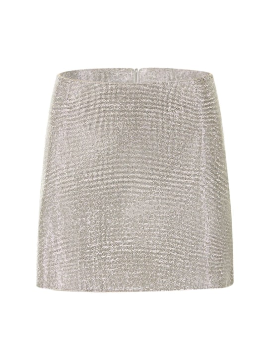 Nué: Jupe courte en soie embellie - Argent - women_0 | Luisa Via Roma