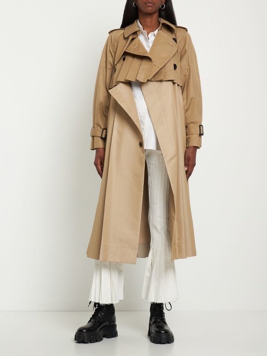 Cotton blend gabardine trench coat - Thumbnail 2