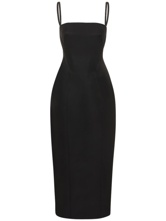 Rosie Assoulin: Robe midi en faille avec inserts en tulle - Noir - women_0 | Luisa Via Roma