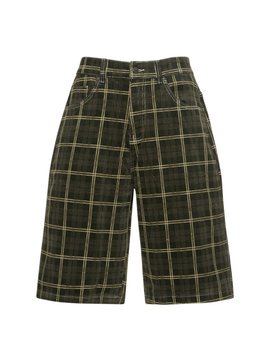 Jaded London: Check cotton blend shorts - men_0 | Luisa Via Roma