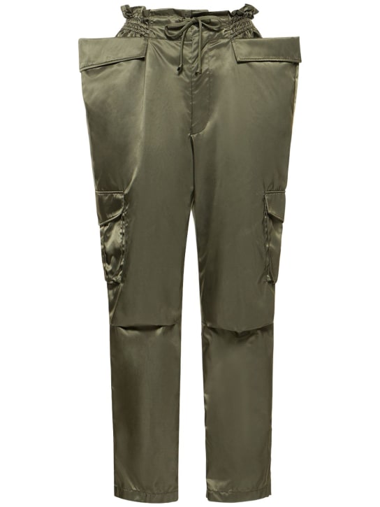 Noir Kei Ninomiya: Pantaloni larghi in nylon con tasca - Khaki - women_0 | Luisa Via Roma