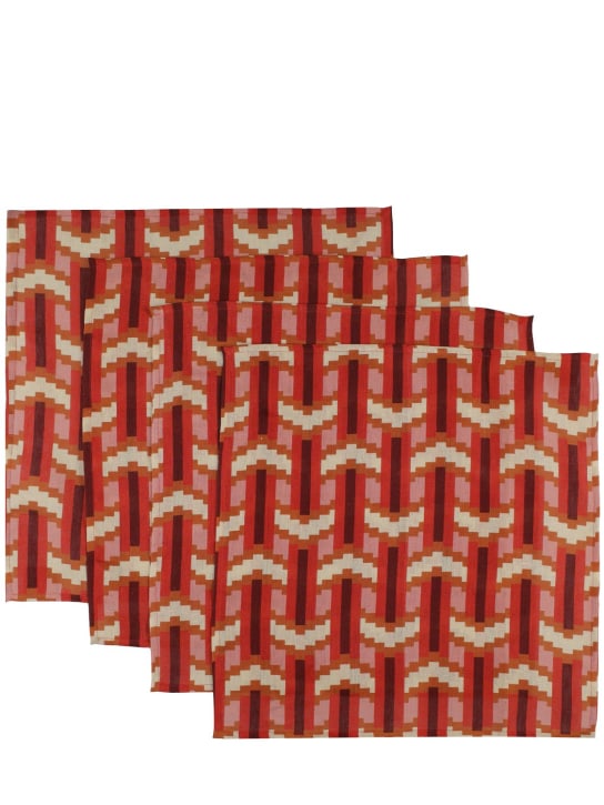 Cabana: 之字纹餐巾4个套装 - 红色 - ecraft_0 | Luisa Via Roma