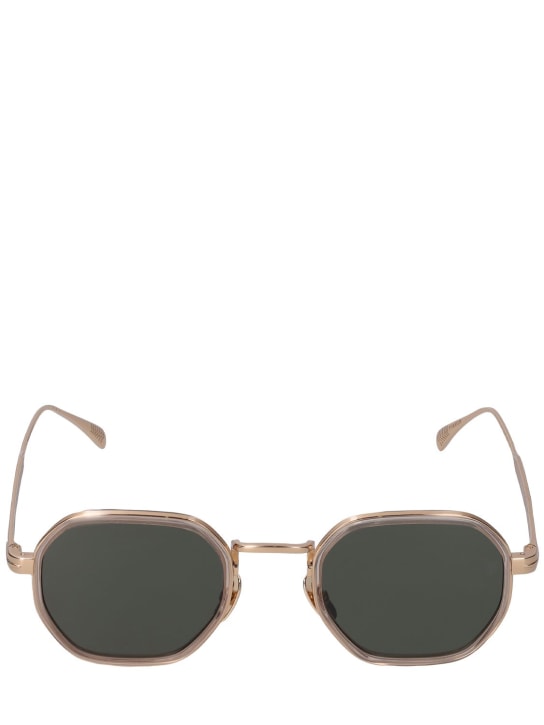DB Eyewear by David Beckham: DB geometrical titanium sunglasses - Gold/Green - men_0 | Luisa Via Roma