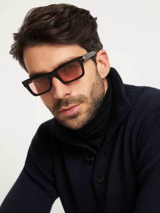 DB Eyewear by David Beckham: DB squared acetate sunglasses - Siyah/Ten rengi - men_1 | Luisa Via Roma
