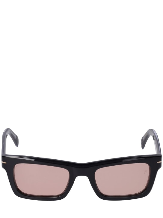 DB Eyewear by David Beckham: Gafas de sol cuadradas DB de acetato - Negro/Piel - men_0 | Luisa Via Roma