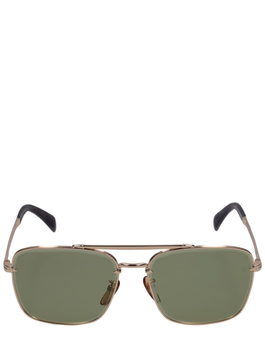 DB Eyewear by David Beckham: DB squared pilot metal sunglasses - Gold/Green - men_0 | Luisa Via Roma