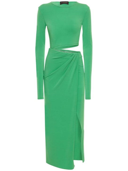 The Andamane: Robe midi en crêpe de jersey ajouré Gia - Vert - women_0 | Luisa Via Roma