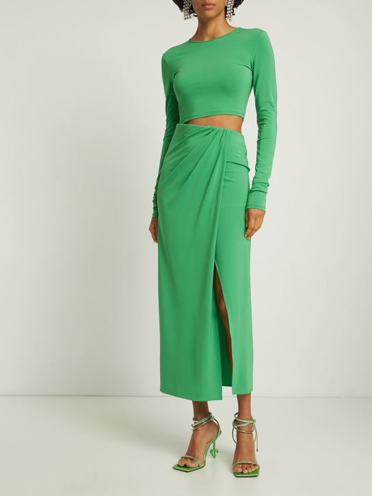 The Andamane: Robe midi en crêpe de jersey ajouré Gia - Vert - women_1 | Luisa Via Roma