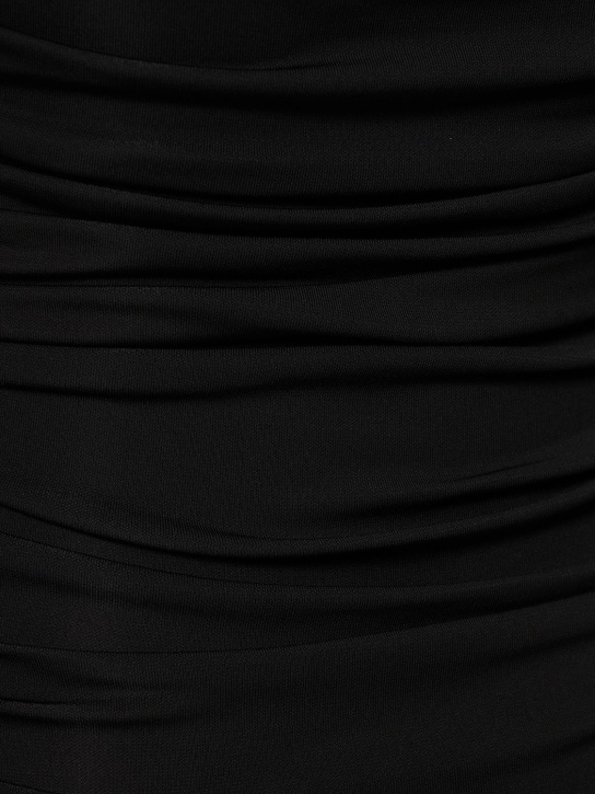 The Andamane: Linda stretch viscose jersey mini dress - Siyah - women_1 | Luisa Via Roma