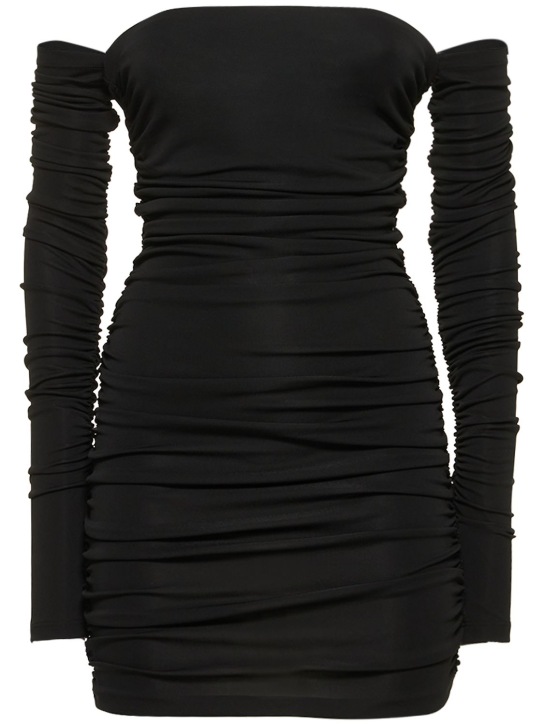The Andamane: Linda stretch viscose jersey mini dress - Black - women_0 | Luisa Via Roma