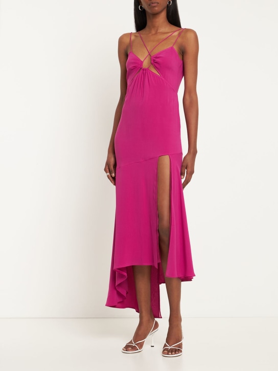 The Andamane: Layla stretch silk georgette midi dress - Pink - women_1 | Luisa Via Roma