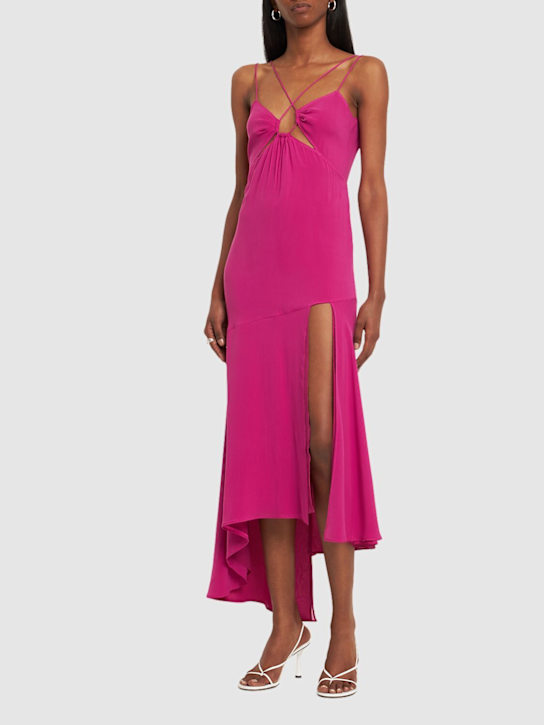Layla stretch silk georgette midi dress - Thumbnail 2