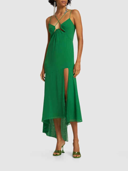 Layla stretch silk georgette midi dress - Thumbnail 2