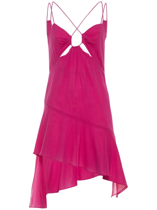 The Andamane: Layla stretch silk georgette mini dress - Pembe - women_0 | Luisa Via Roma