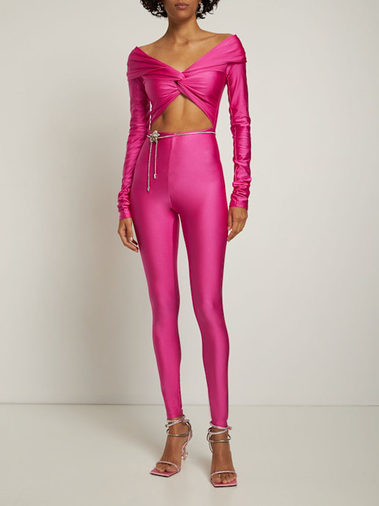 The Andamane: Kendall 샤인 스트레치 라이크라 점프슈트 - women_1 | Luisa Via Roma