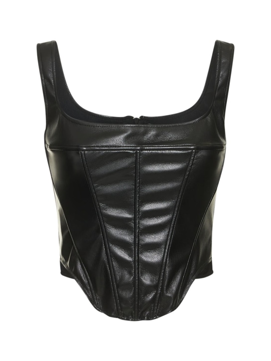 The Andamane: Larissa faux leather corset top - Black - women_0 | Luisa Via Roma