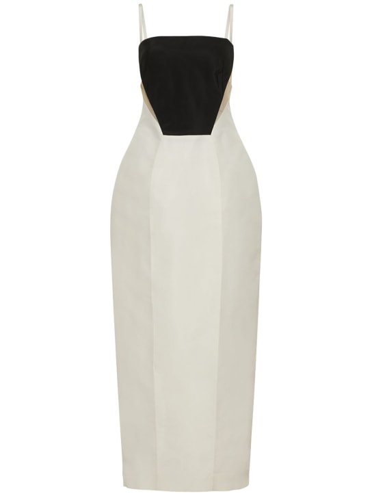 Rosie Assoulin: Kleid asu Seidenmikado - Weiß/Schwarz - women_0 | Luisa Via Roma