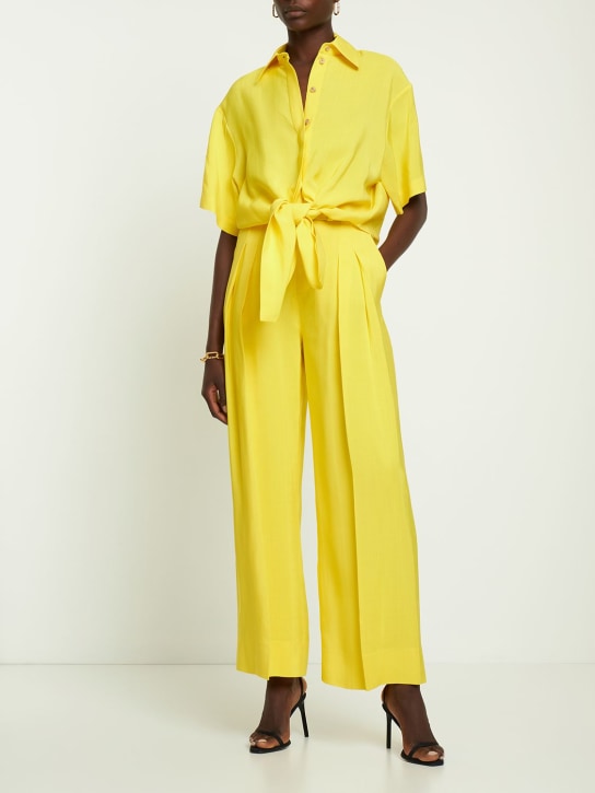 Rosie Assoulin: Camicia in viscosa fluida - Giallo - women_1 | Luisa Via Roma