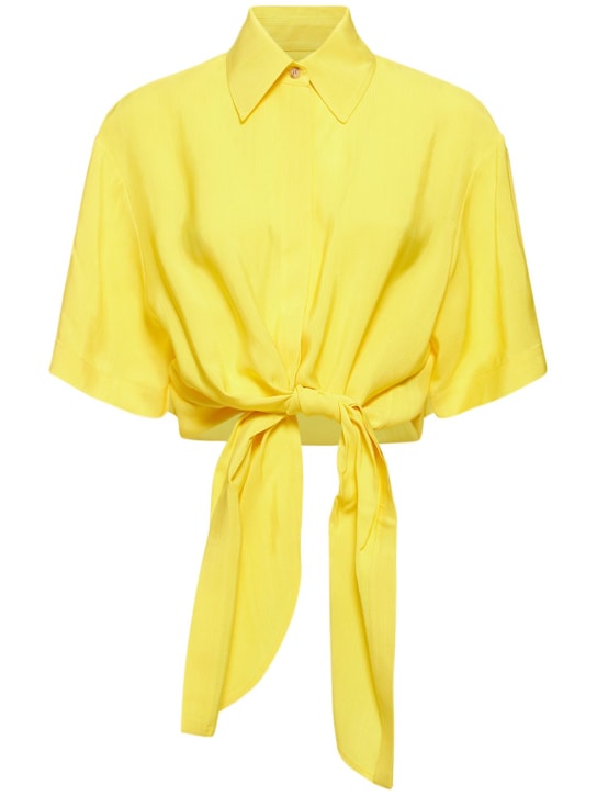 Rosie Assoulin: Camicia in viscosa fluida - Giallo - women_0 | Luisa Via Roma