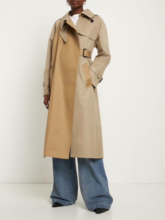 Cotton gabardine open side trench coat - Thumbnail 2