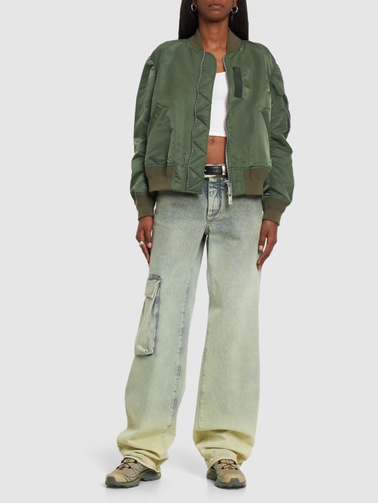 Sacai: Zip-up nylon bomber jacket - women_1 | Luisa Via Roma