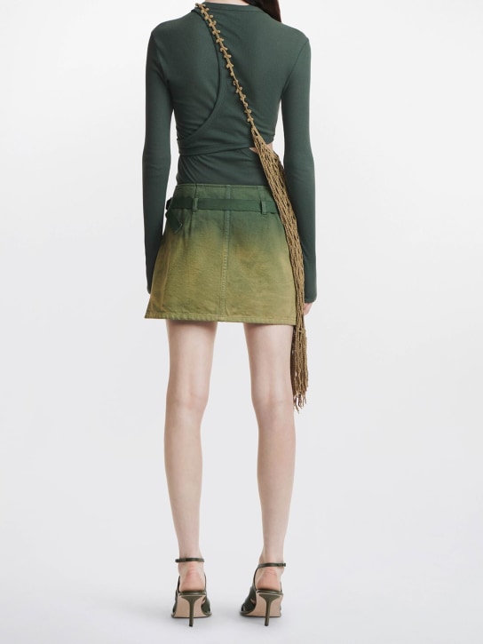 Dion Lee: Mini-Wickelrock aus Denim - Militärgrün - women_1 | Luisa Via Roma