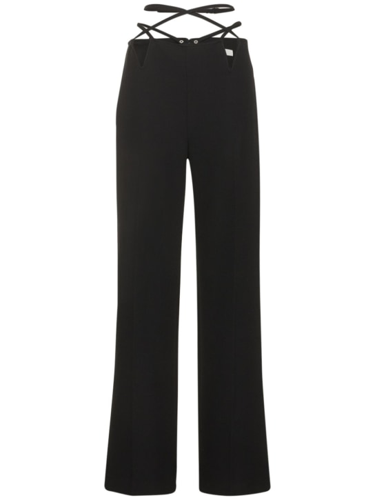 Wool blend cross-tie wide pants - Dion Lee - Women