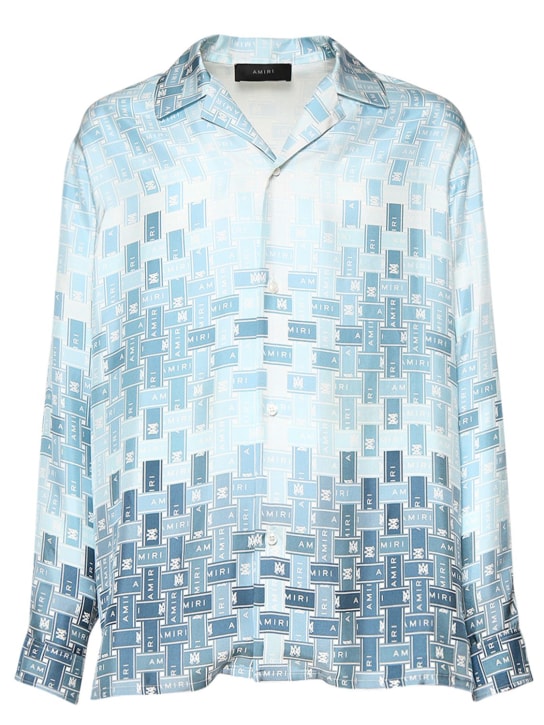 Amiri: Gradient Tape silk pajama shirt - men_0 | Luisa Via Roma