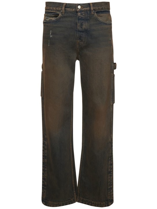 Amiri: Stack workwear denim jeans - men_0 | Luisa Via Roma