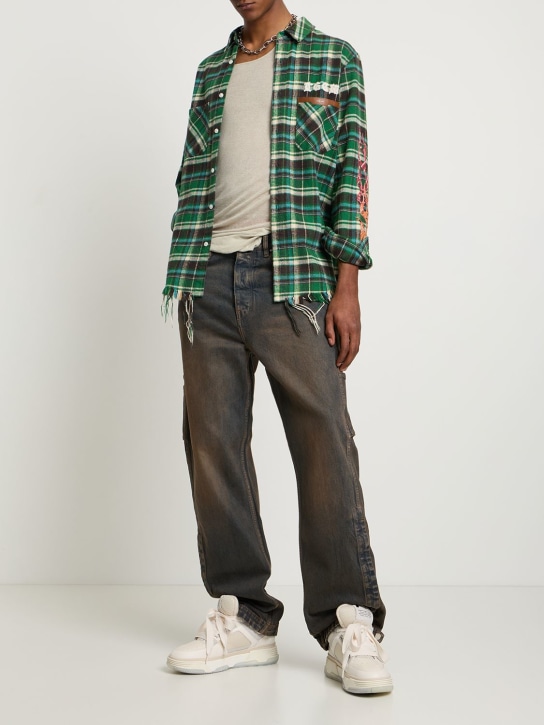 Amiri: Stack workwear denim jeans - men_1 | Luisa Via Roma