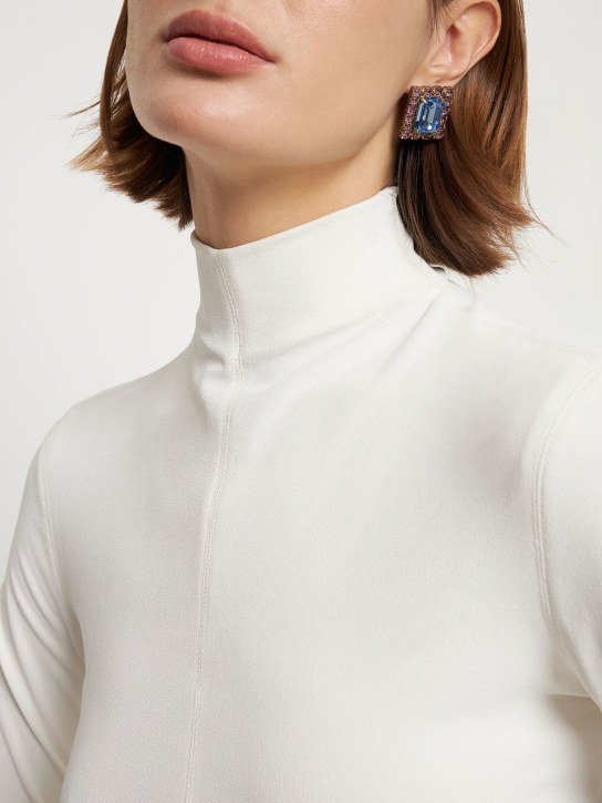Yun Yun Sun: LVR Exclusive - Boucles d'oreilles cristaux Marian - Bleu/Rose - women_1 | Luisa Via Roma