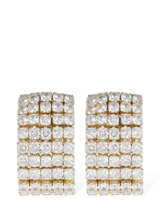 Yun Yun Sun: LVR Exclusive Jasmine crystal earrings - Gold - women_0 | Luisa Via Roma