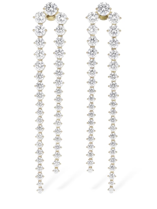 Yun Yun Sun: LVR Exclusive Raya crystal earrings - Altın - women_0 | Luisa Via Roma