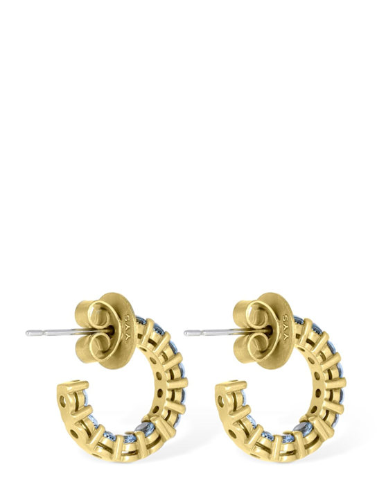 Yun Yun Sun: LVR Exclusive Tinkers crystal earrings - Gold/Blue - women_2 | Luisa Via Roma