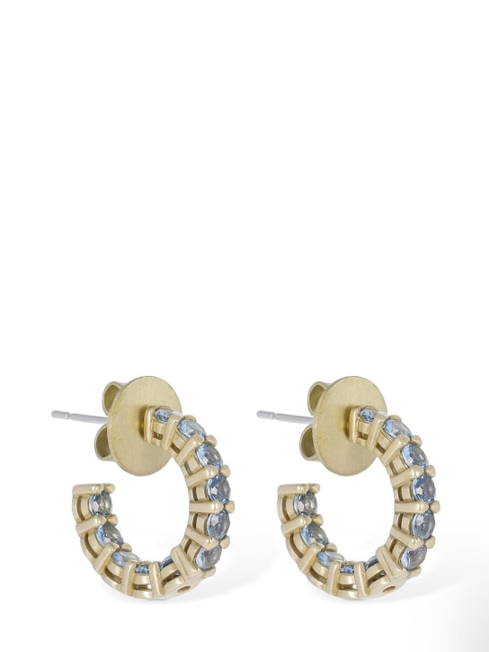 Yun Yun Sun: LVR Exclusive Tinkers crystal earrings - Altın/Mavi - women_0 | Luisa Via Roma