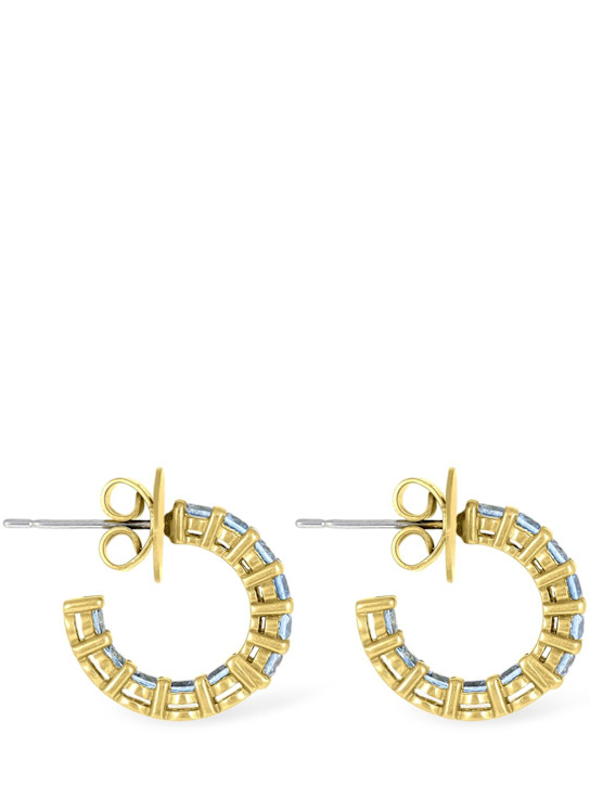 Yun Yun Sun: LVR Exclusive Tinkers crystal earrings - Gold/Blue - women_3 | Luisa Via Roma