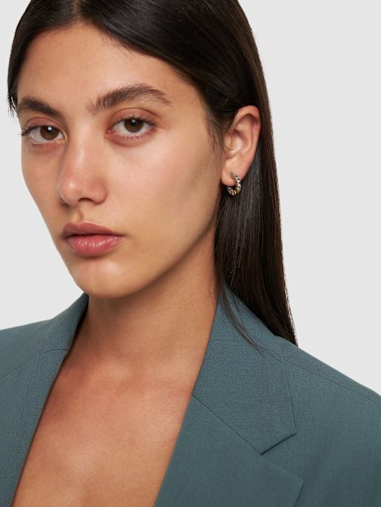 Yun Yun Sun: LVR Exclusive Tinkers crystal earrings - Gold/Blue - women_1 | Luisa Via Roma
