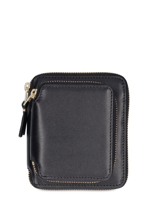 Comme des Garçons Wallet: Classic leather double-zip wallet - Black - men_0 | Luisa Via Roma
