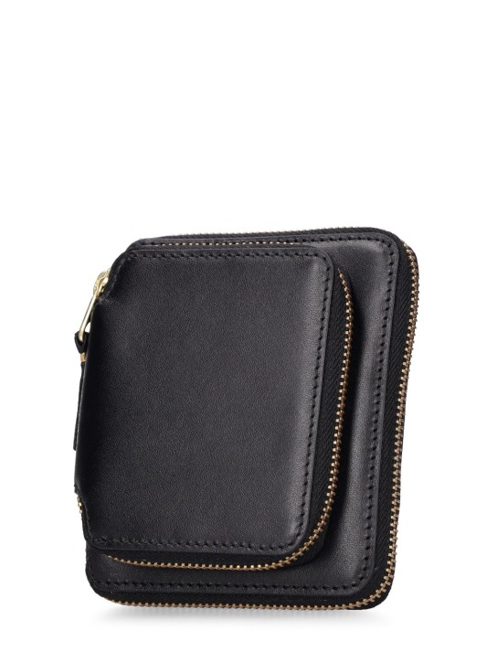 Comme des Garçons Wallet: Classic leather double-zip wallet - Black - men_1 | Luisa Via Roma
