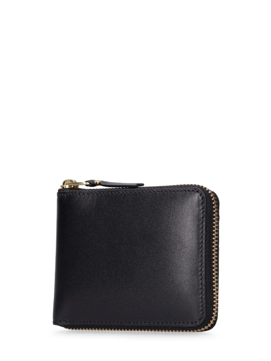 Comme des Garçons Wallet: Leather zip wallet - Black - men_0 | Luisa Via Roma