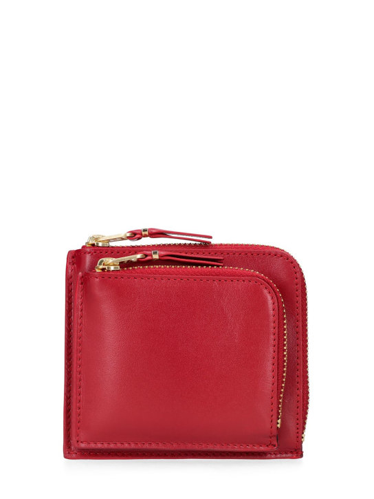 Comme des Garçons Wallet: Portefeuille zippé avec poche Outside - Rouge - women_0 | Luisa Via Roma