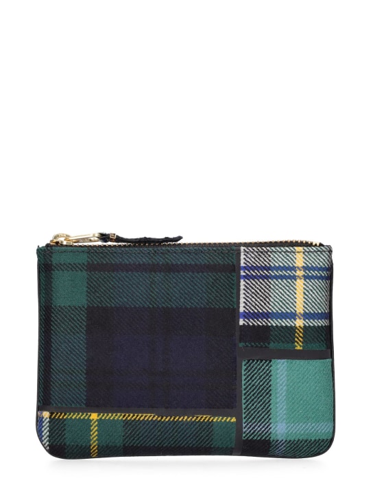 Comme des Garçons Wallet: Portefeuille zippé en patchwork tartan - Green Tartan - women_0 | Luisa Via Roma