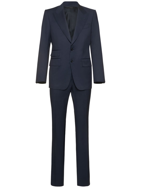 Tom Ford: Shelton micro pin point suit - Navy - men_0 | Luisa Via Roma