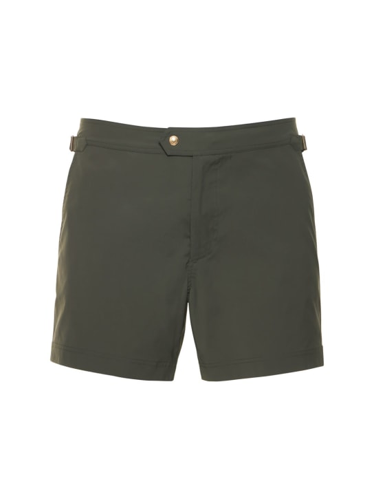 Tom Ford: Shorts mare in popeline con piping - Clover - men_0 | Luisa Via Roma