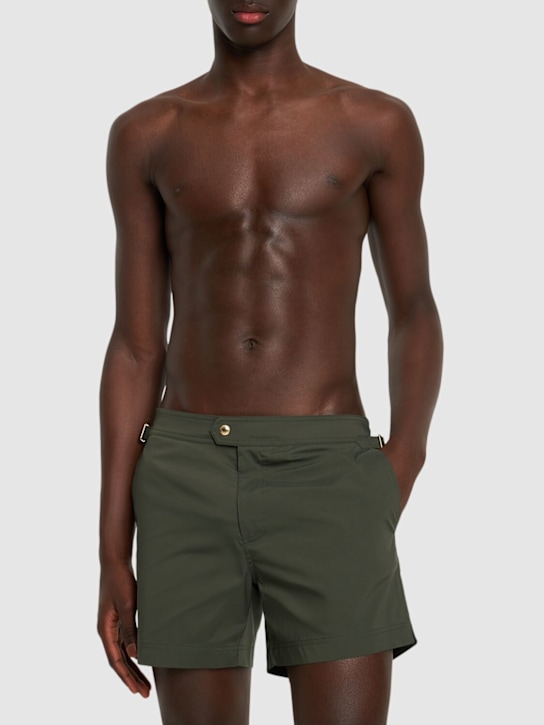 Tom Ford: Compact poplin swim shorts - men_1 | Luisa Via Roma