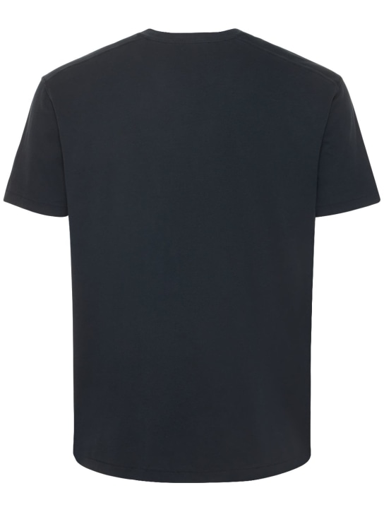 Tom Ford: Cotton blend crewneck t-shirt - Navy - men_5 | Luisa Via Roma