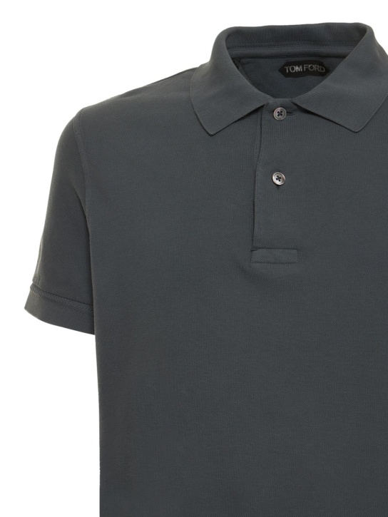 Tom Ford: Tennis cotton piquet polo - men_1 | Luisa Via Roma